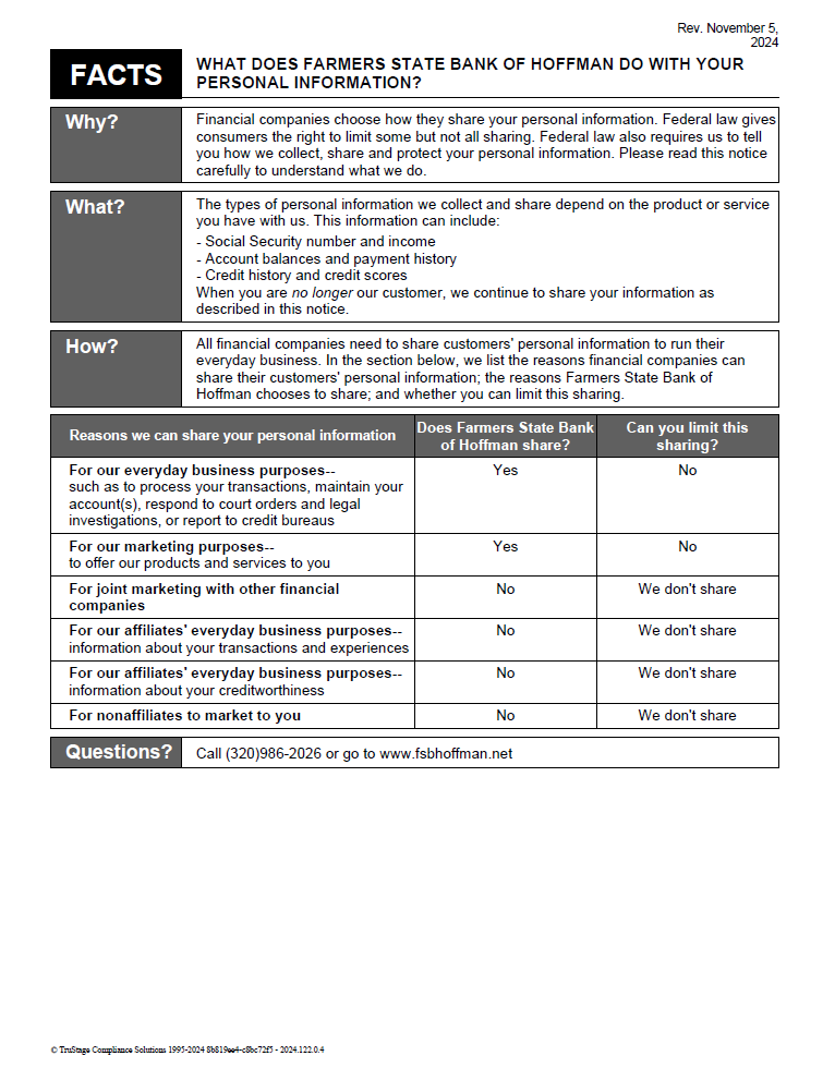 Privacy policy page 1