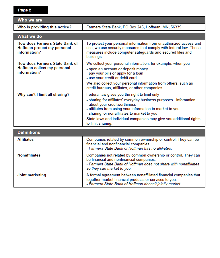 Privacy Policy Page 2